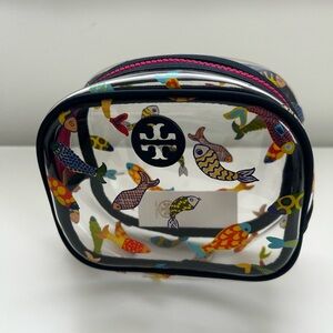 Tory Burch Koi Fish Round Cosmetic Clear Pouch Bag